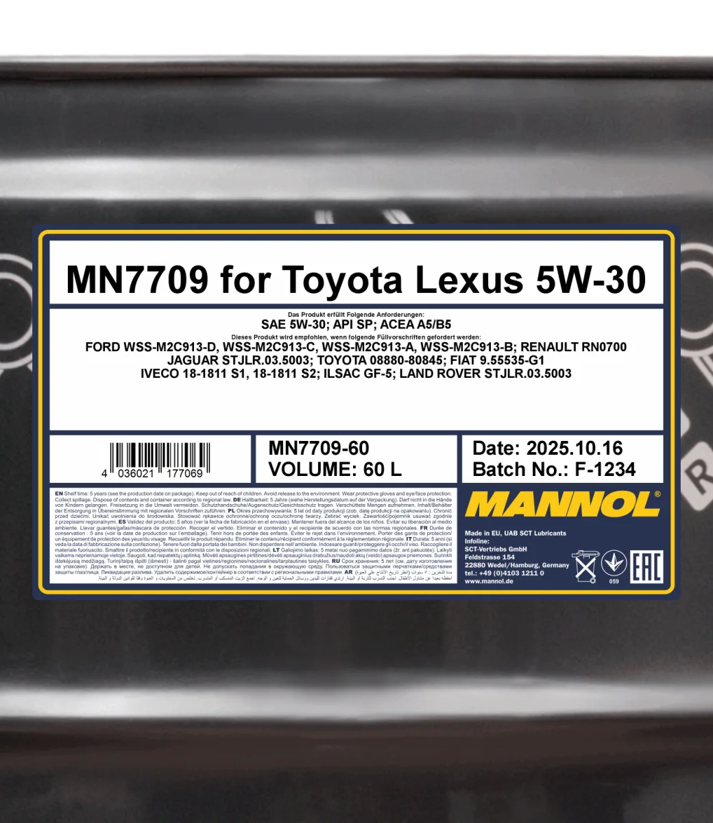 MANNOL for Toyota Lexus 5W-30 7709 صورة المنتج 2