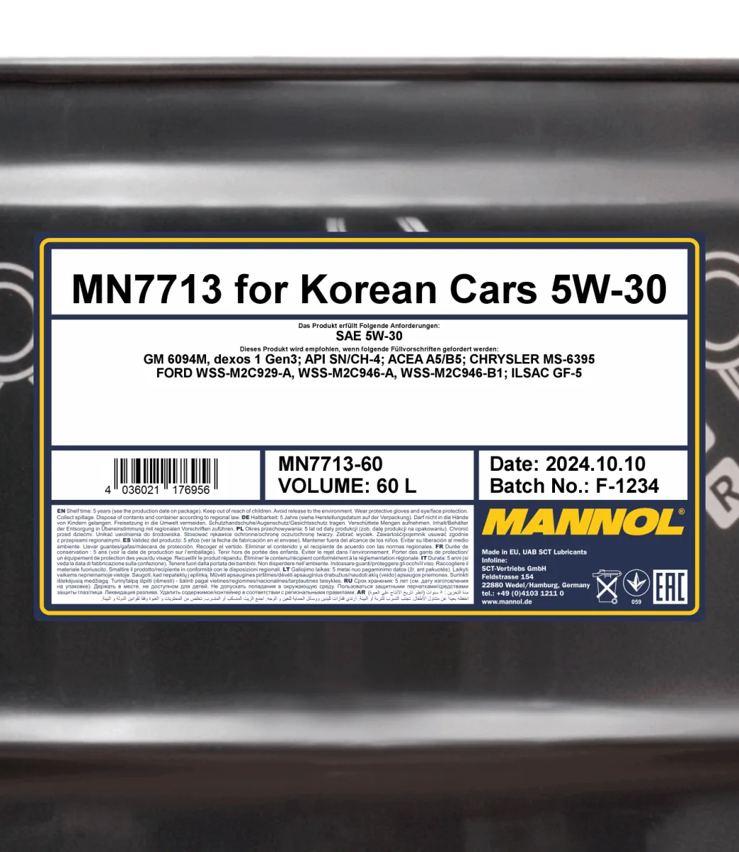 MANNOL for Korean Cars 5W-30 7713 60L product image 2