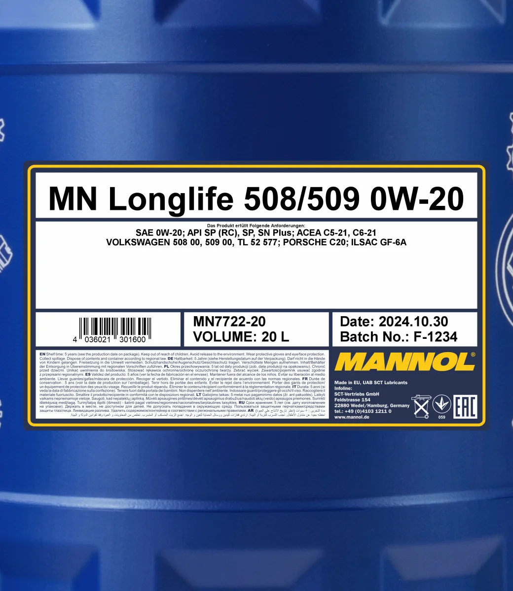 MANNOL Longlife 508/509 0W-20 7722 صورة المنتج 2