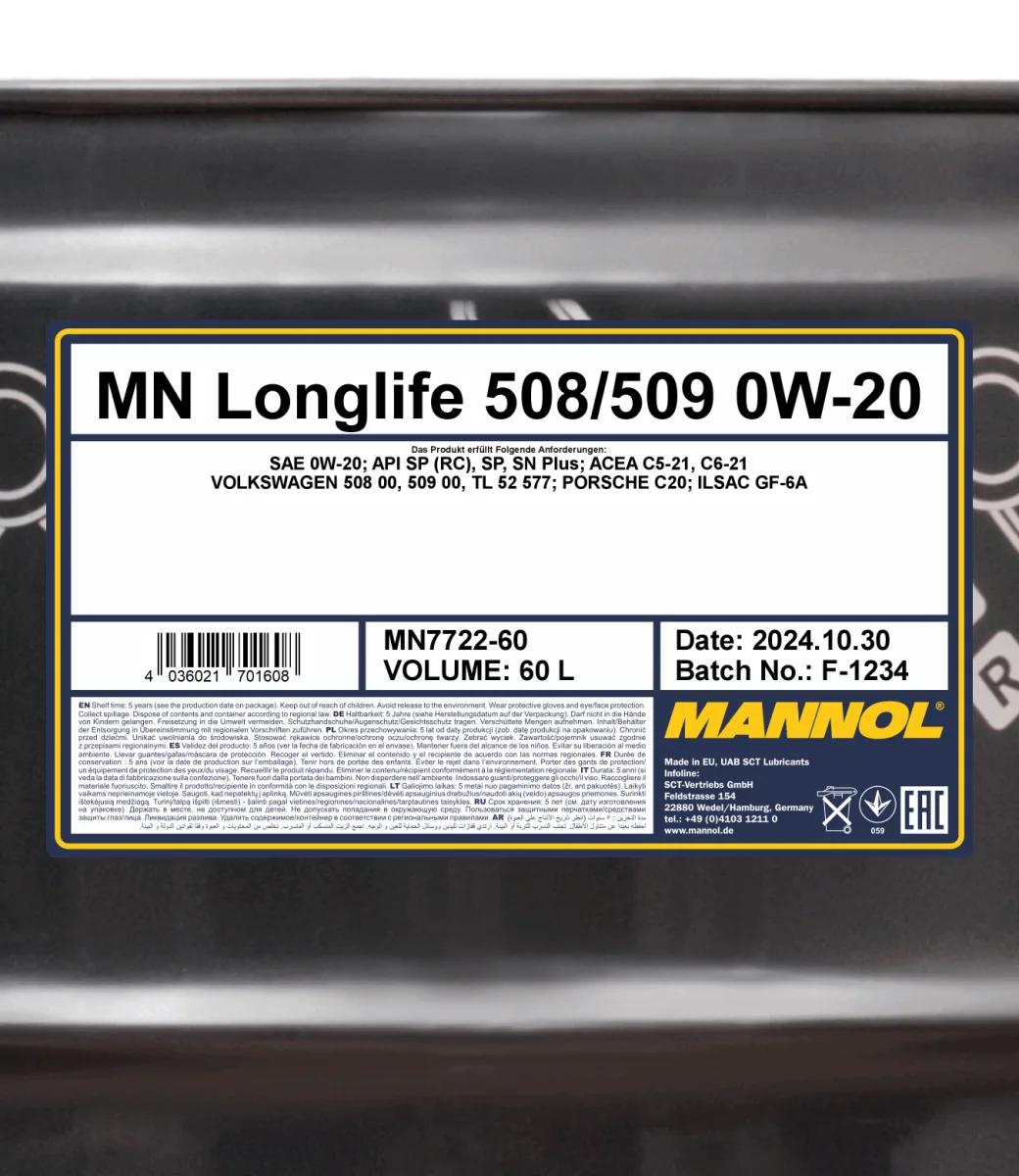 MANNOL Longlife 508/509 0W-20 7722 صورة المنتج 2