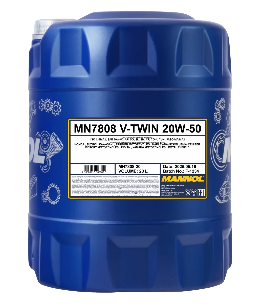 MANNOL V-Twin 4-Takt 20W-50 7808 مصنوعات تصویر