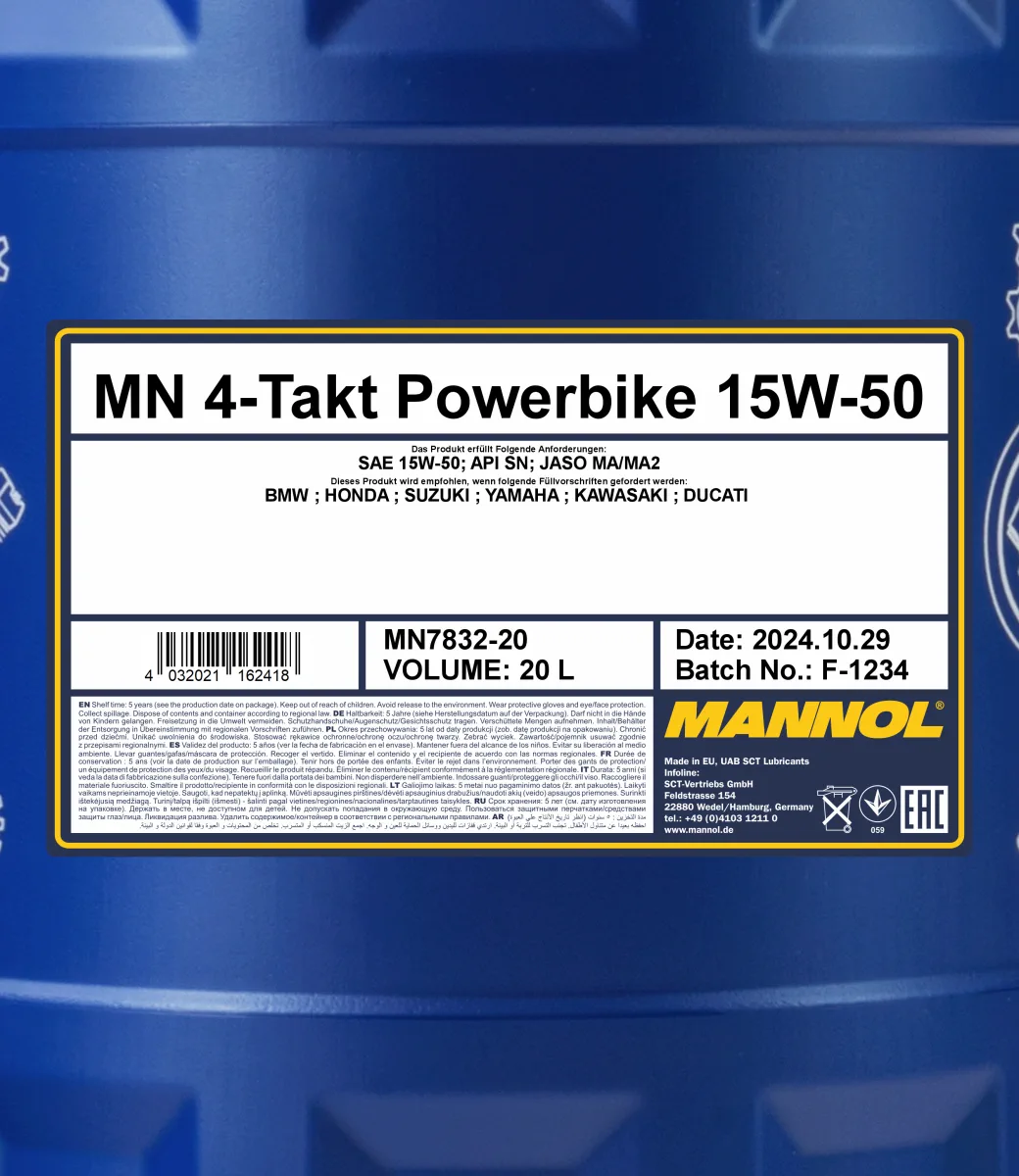 MANNOL 4-Takt Powerbike 15W-50 7832 20L product image 2