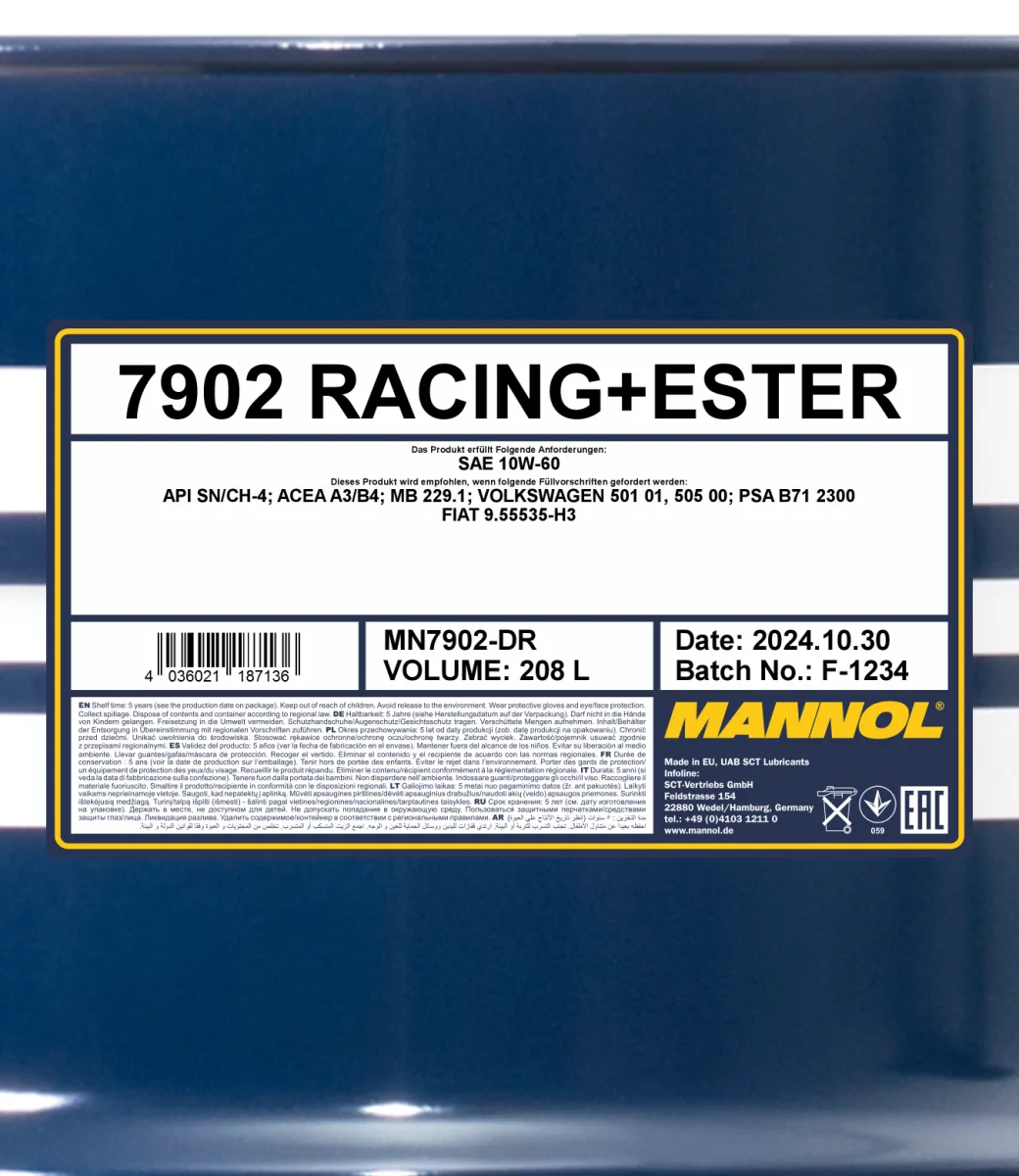 MANNOL Racing + Ester 10W-60 7902 208L product image 2