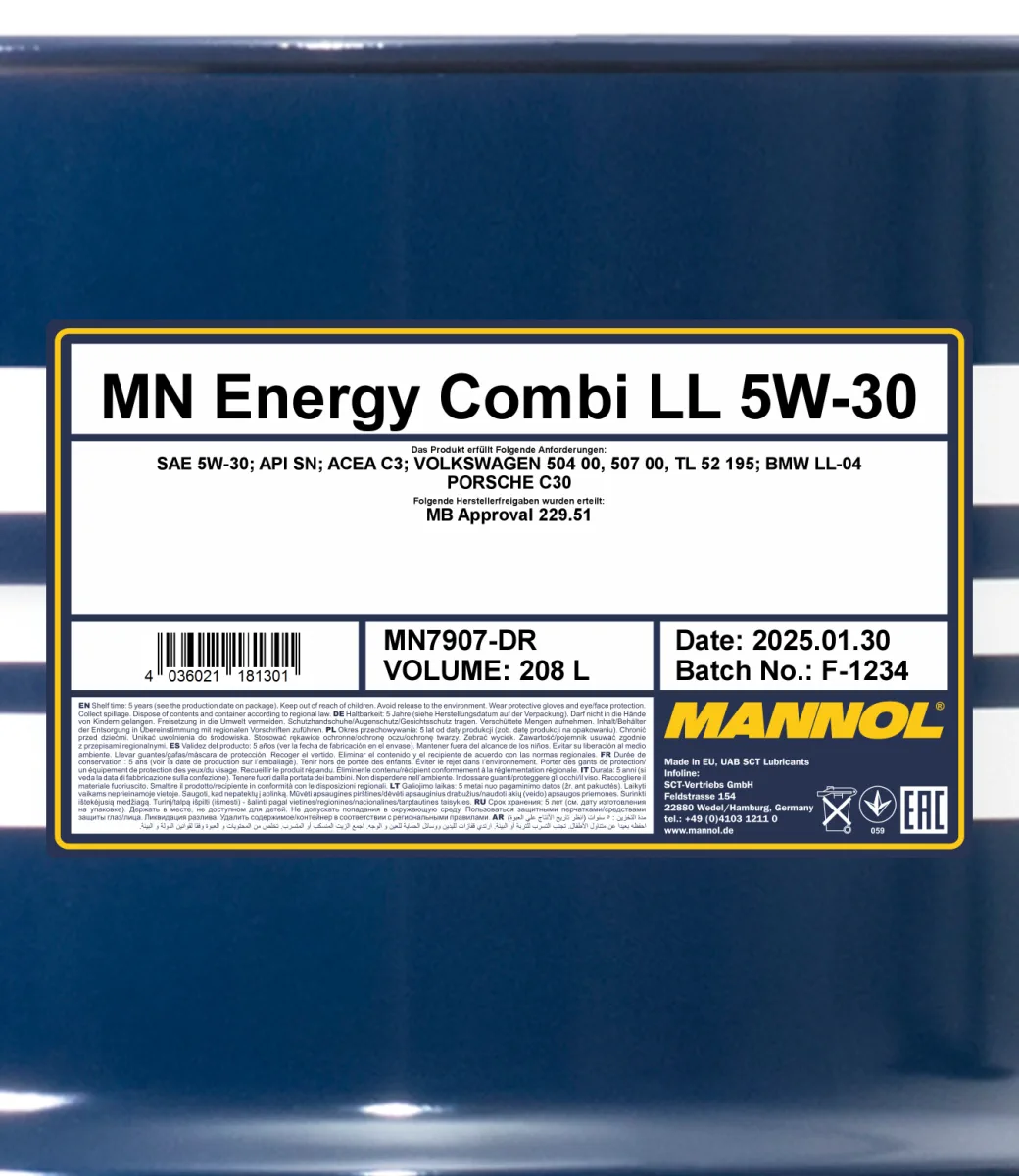 MANNOL Energy Combi LL 5W-30 7907 مصنوعات تصویر 2