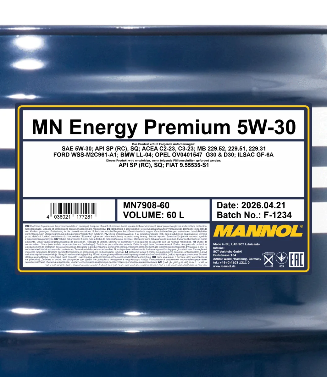 MANNOL Energy Premium 5W-30 7908 60L product image 2