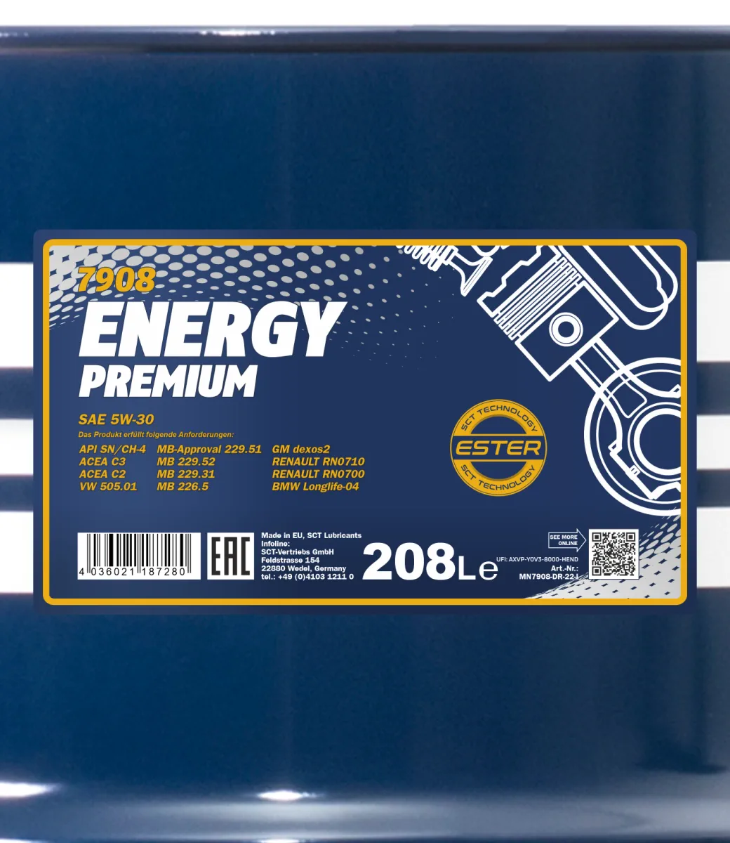 MANNOL Energy Premium 5W-30 7908 208L product image 2