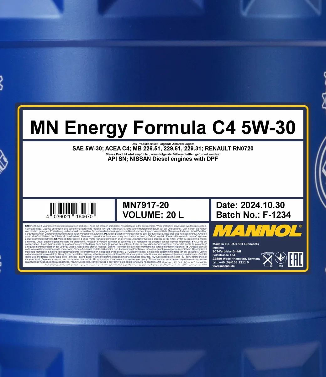 MANNOL Energy Formula C4 5W-30 7917 20L product image 2