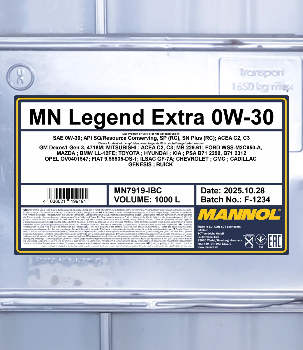 MANNOL Legend Extra 0W-30 7919 مصنوعات تصویر 2
