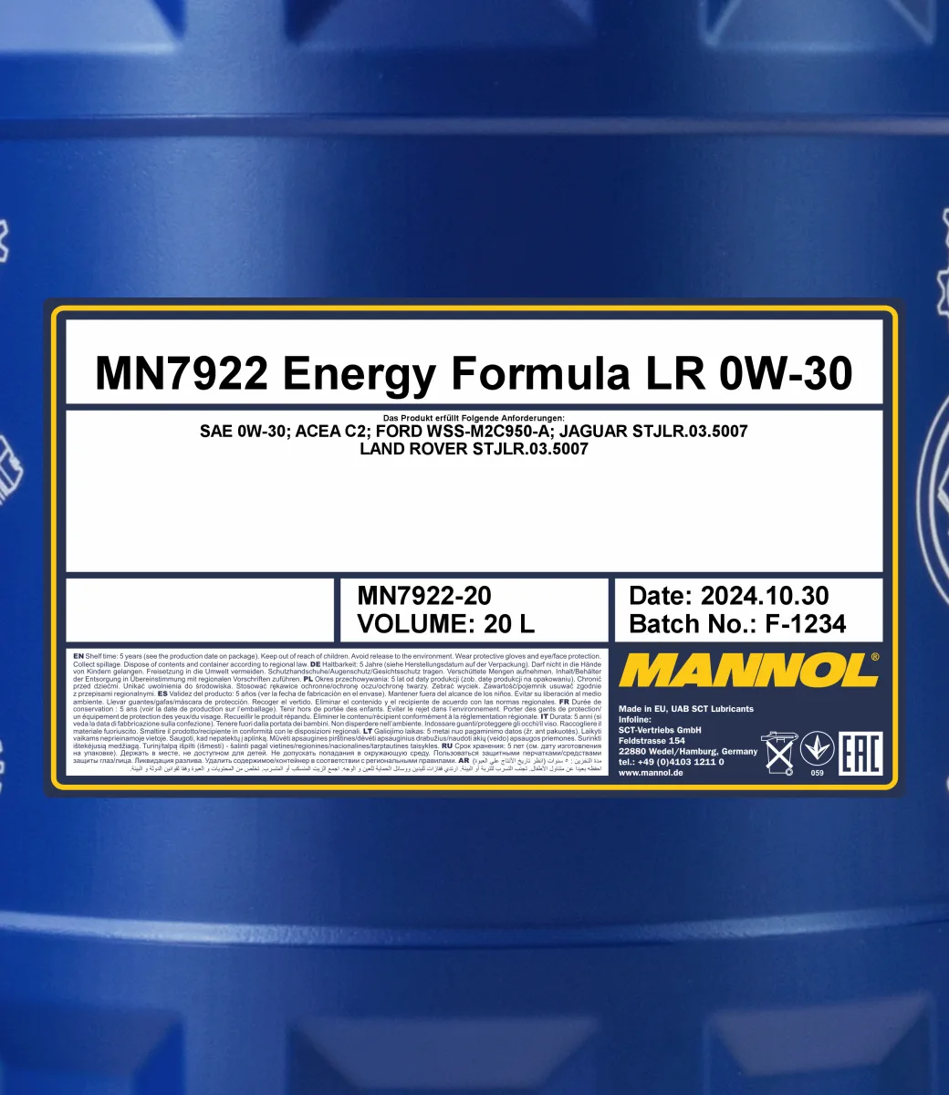 MANNOL Energy Formula LR 0W-30 7922 مصنوعات تصویر 2