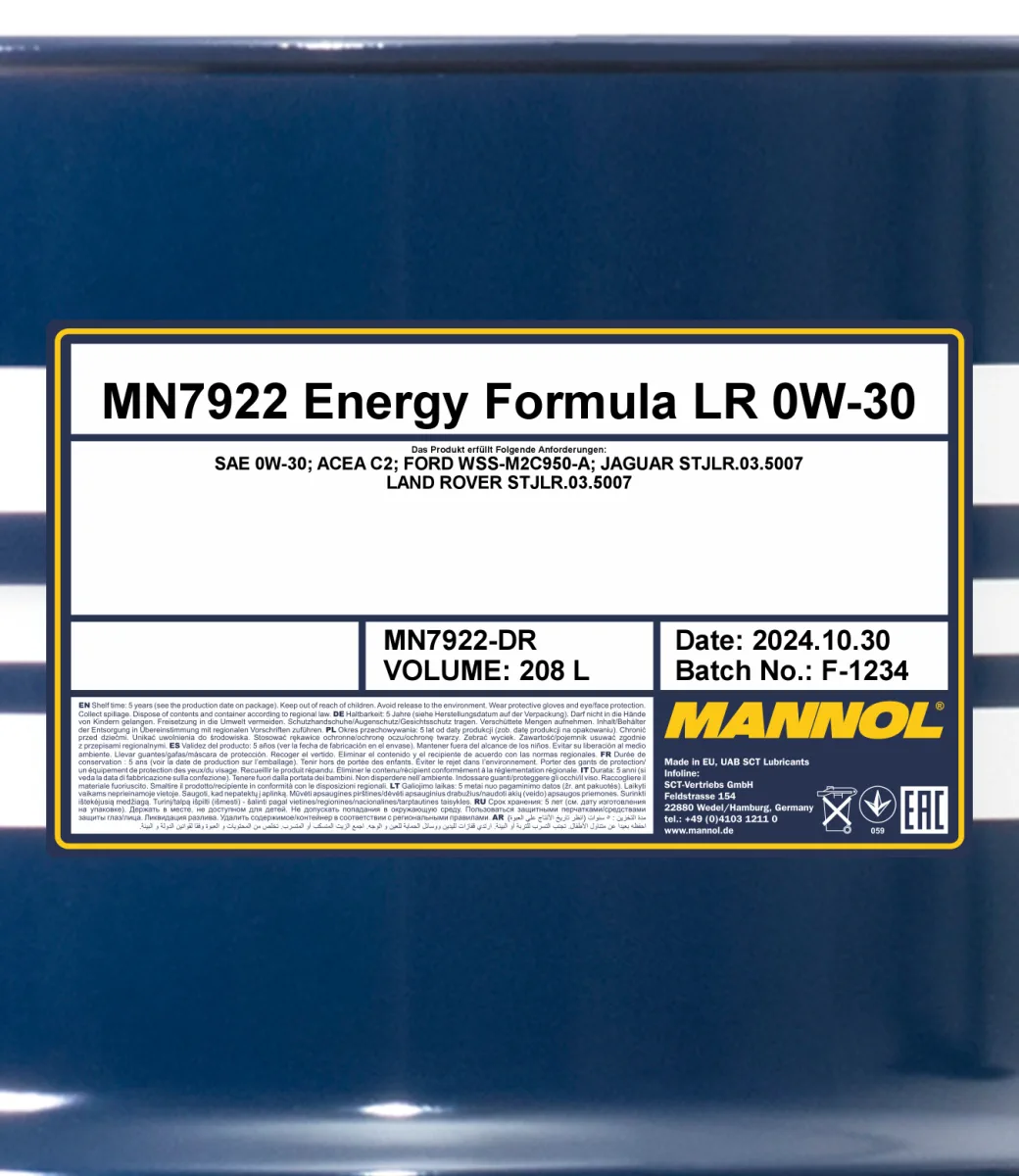 MANNOL Energy Formula LR 0W-30 7922 208L product image 2