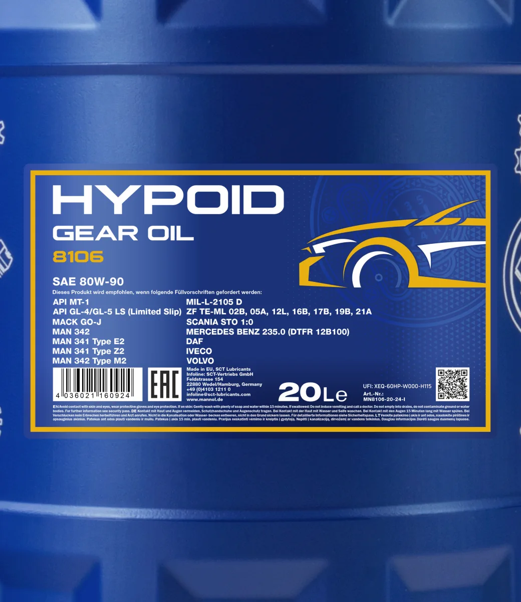 MANNOL Hypoid 80W-90 GL-4/GL-5 LS 8106 صورة المنتج 2