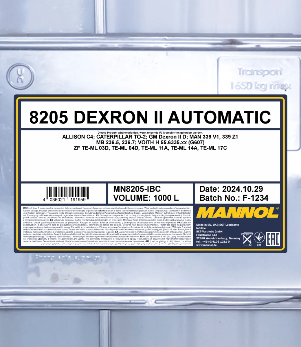 MANNOL Automatic ATF Dexron II 8205 صورة المنتج 2