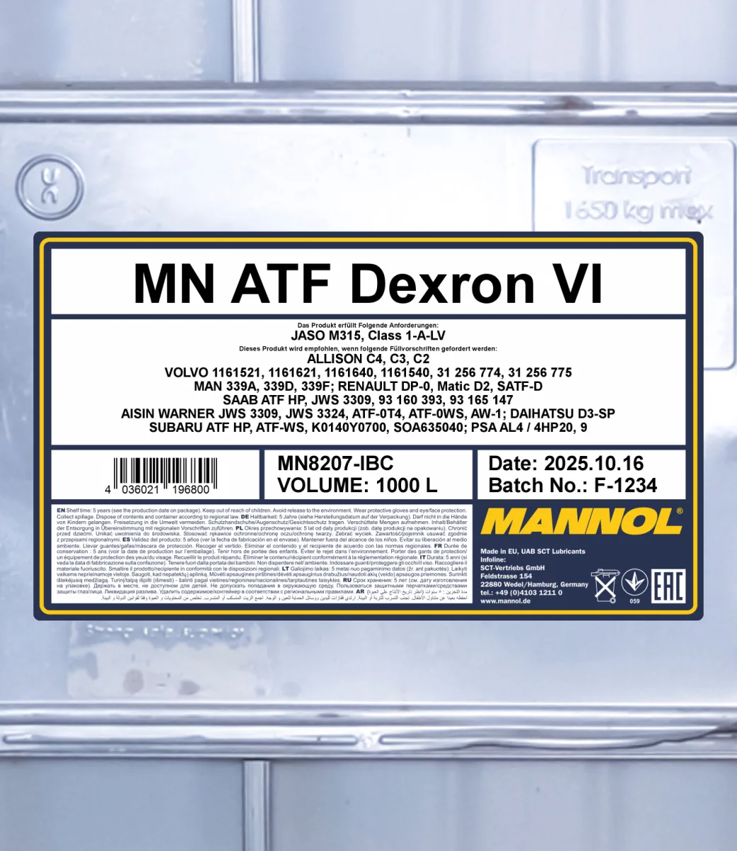 MANNOL Dexron VI 8207 صورة المنتج 2
