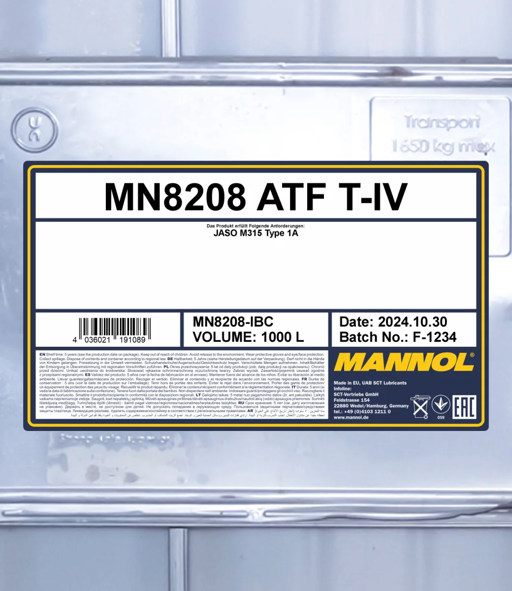 MANNOL ATF T-IV 8208 1000L product image 2