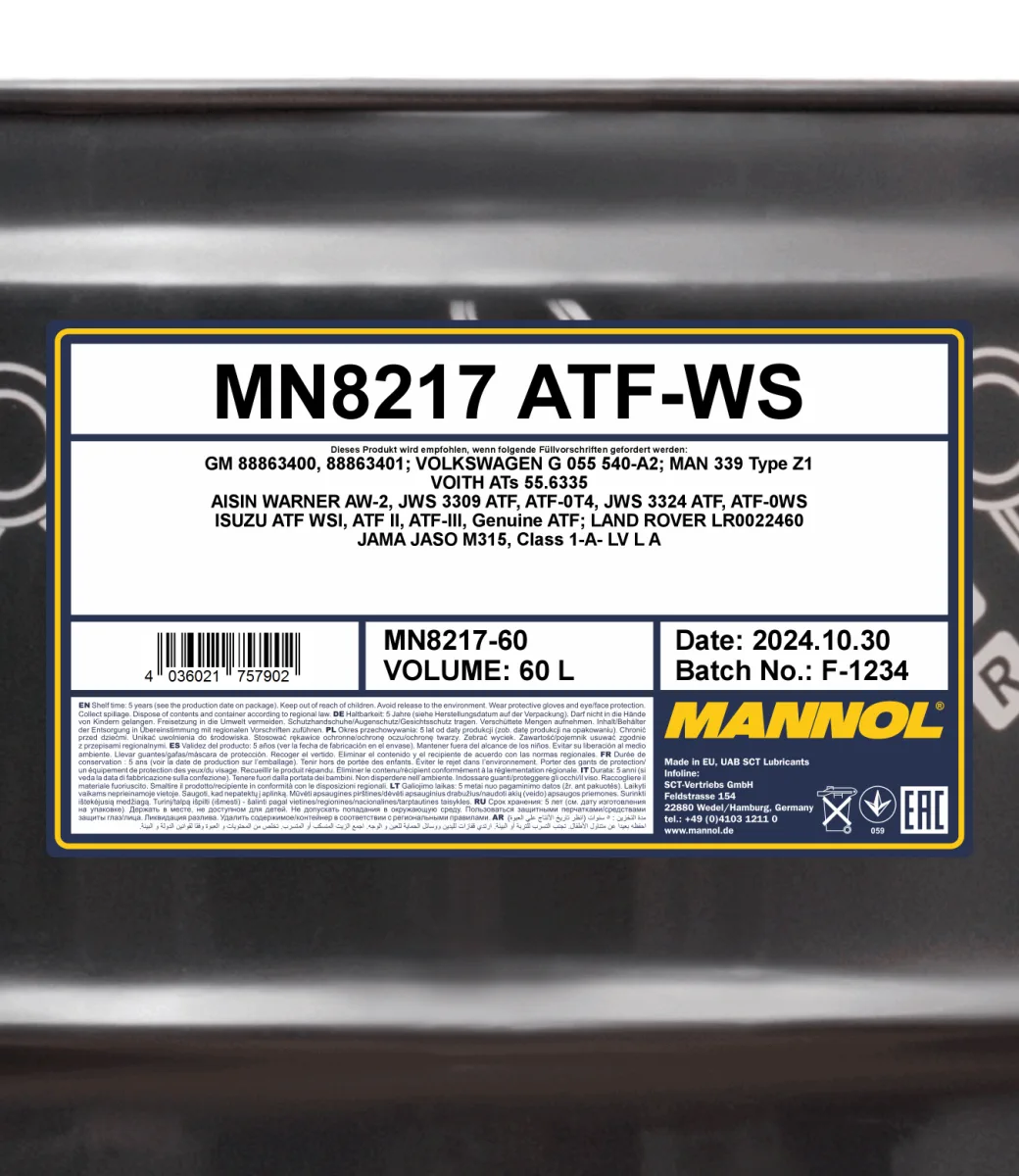 MANNOL ATF-WS 8217 60L product image 2