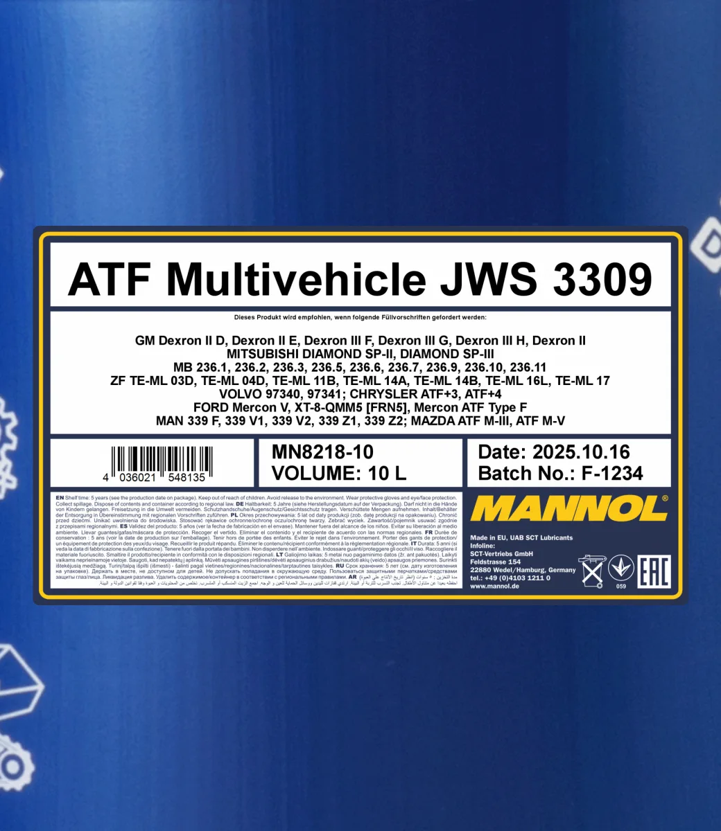 MANNOL ATF Multivehicle JWS 3309 8218 10L product image 2