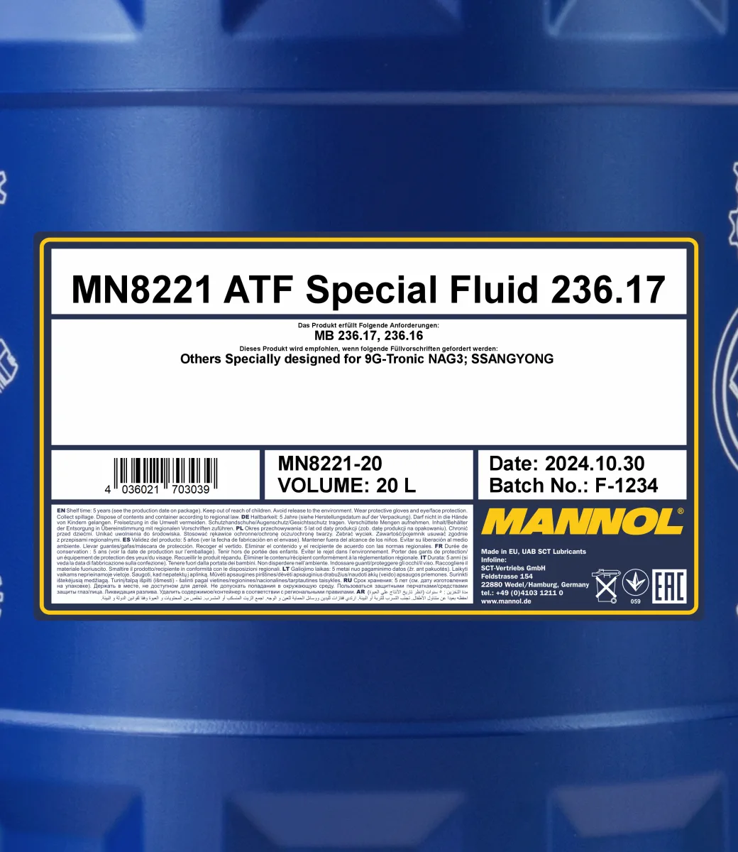MANNOL ATF Special Fluid 236.17 8221 20L product image 2